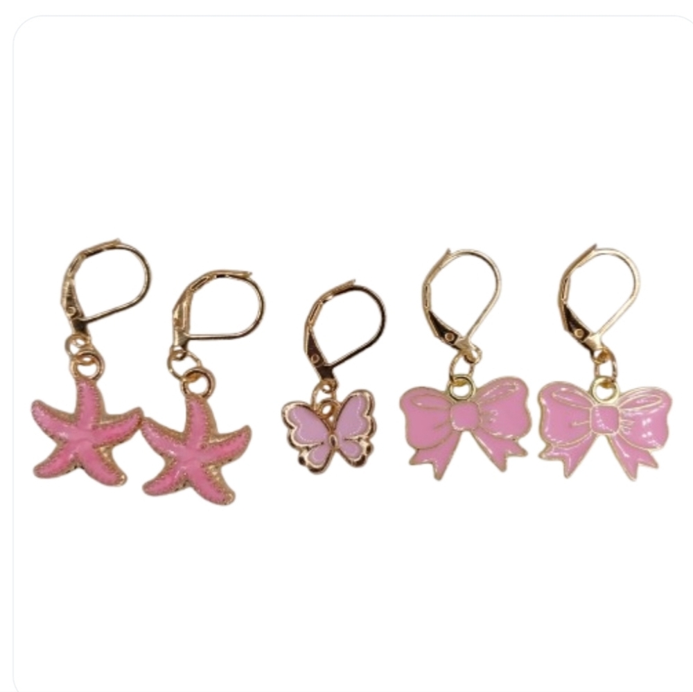 Crochet Stitch Markers Knitting Progress Keepers Leverback Hooks Enamel Charms